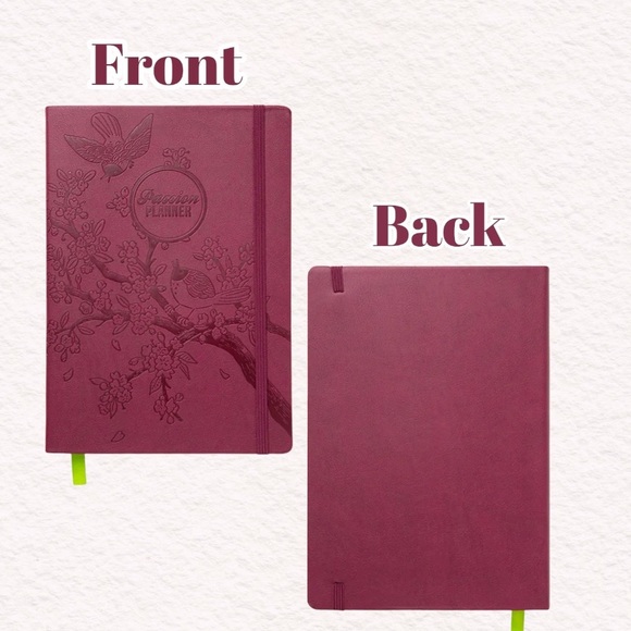 NEW!! WEEKLY 2023 A PASSION PLANNER SAKURA MELODY BURGANDY - Picture 3 of 8